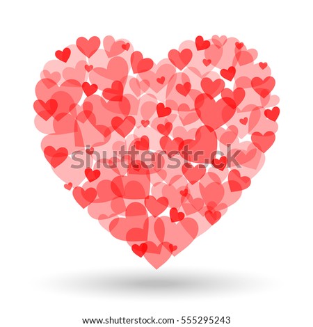 Red Love Hearts Stock Vector 96584626 - Shutterstock