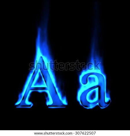 3d Blue Fire Alphabet Uppercase Lowercase Stock Illustration 307782413 ...