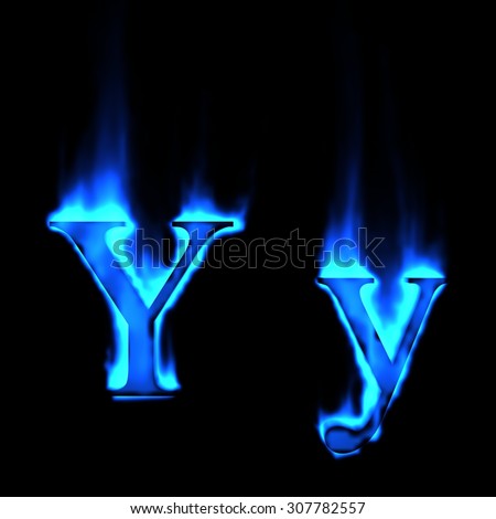 3d Blue Fire Alphabet Uppercase Lowercase Stock Illustration 307782548 ...