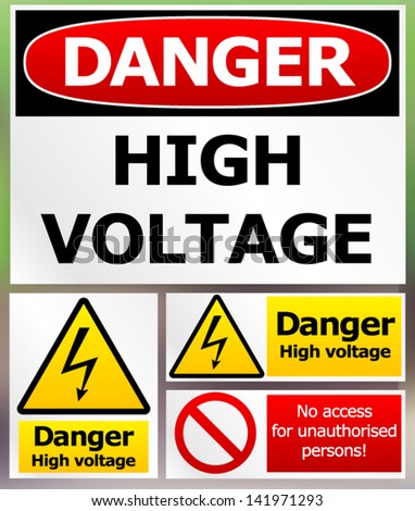 High Voltage Sign Electrical Safety Sign Stock Vector 271792268 ...