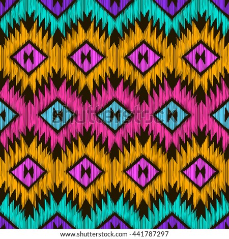 Tribal Seamless Colorful Geometric Pattern Ethnic Stock Vector ...