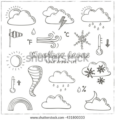 Doodle Set 2 Weather Stock Vector 82091827 - Shutterstock