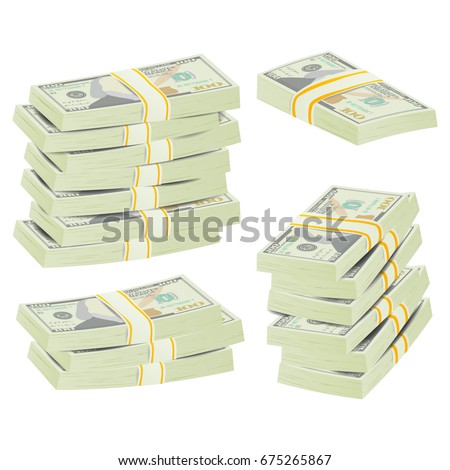 Dollars Banknote Set Vector Cartoon Us Stock Vector 675412111 ...