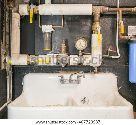 Leaking Roof Pipe Burst Woman Calling Stock