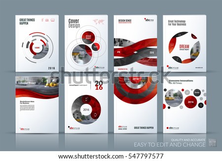 Abstract Vector Business Template Set Brochure Stock Vector