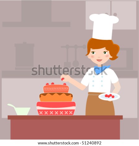 Stock Images similar to ID 56674888 - lady chef retro clip art