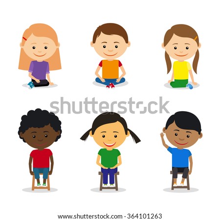 Group Happy Cartoon Children Cute Kids Stock Vector 324150869