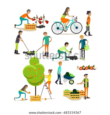 Vector Cartoon Illustration People Having Activities Stock Vector ...