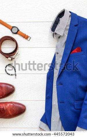 Flat Lay Set Classic Mens Clothes Stock Photo 445572067 - Shutterstock