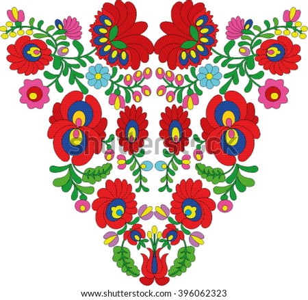 Polish Folk Art Art Heart Embroidery Stock Vector 197073938 - Shutterstock