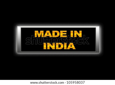 india in symbol made of with Made Illuminated in India. sign