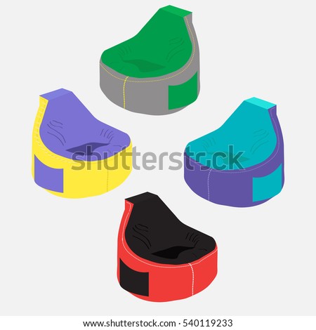 Set Of Colored Bean Bag Chair Set Of Colored Bean Bag Chair