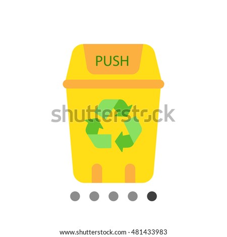 Vector Icon Yellow Waste Bin Recycling Stock Vector 353352191