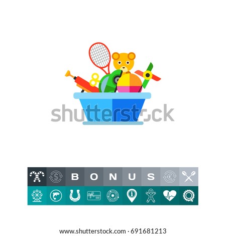 Vector Illustration Toy Box Various Toys Stock Vector 538843855