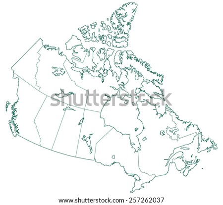 Gray Canada Map Provinces Capital Cities Stock Vector 36403270 ...