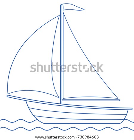 Boat Sails Icon Outline Style Stock Vector 439863751 - Shutterstock