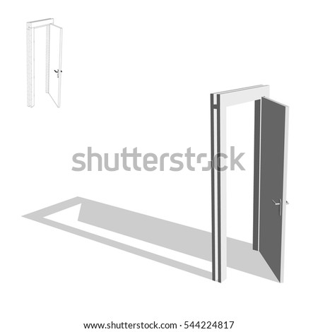 Open Door Isolated On White Background Stock Vector 516157501