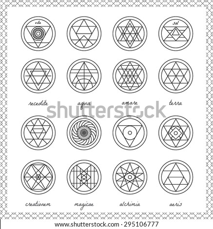 Sacred Geometry Alchemy Religion Philosophy Spirituality Stock Vector ...