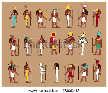 Set 21 Ancient Male Female Egypt Stock Vector 409280875 - Shutterstock