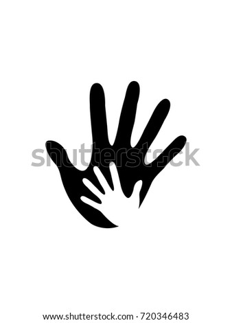 Black Hand Print Icon Vector Illustration Stock Vector 132785294 ...