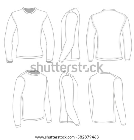 Blank Mens Womens Tshirt Front Back Stock Vector 154272332 - Shutterstock