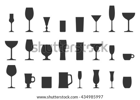 Wine Glass Silhouettes Vector Stock Vector 98827082 - Shutterstock