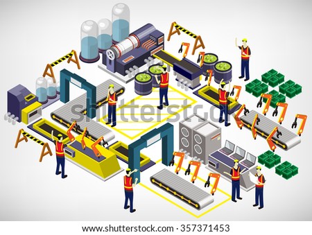 Flat 3d Isometric Engineering Factory Concept Stock Vector 238047967 ...
