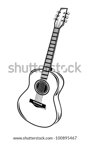 Guitar Isolated On White Background Such Stock Vector 100323809