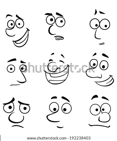 Different Facial Expressions On White Background Stock Vector 571214788 ...