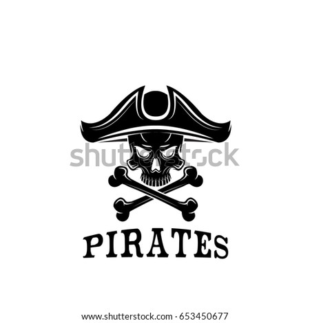 Pirate Skull Crossbone Jolly Roger Symbol Stock Vector 653614267 ...