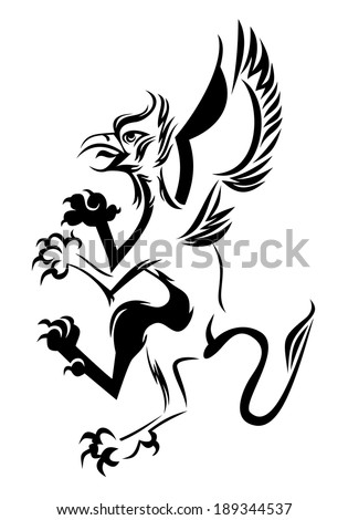 Griffin silhouette - stock vector