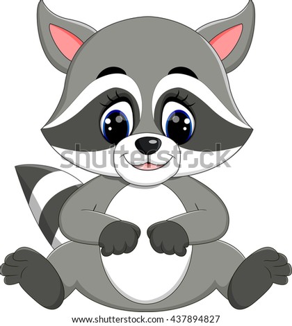 Cute Raccoon Cartoon Stock Vector 525512632 - Shutterstock