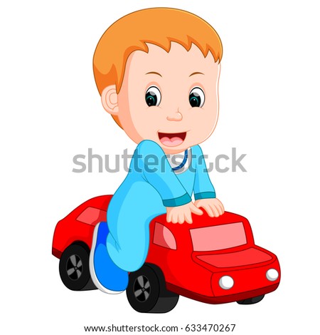 Toddler Driving Car Vector Stock Vector 48734005 - Shutterstock