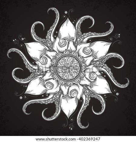 Download Hand Drawn Mandala Tentacles Stock Vector 408452998 ...