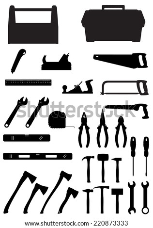 Set Tools Stock Vector 130089131 - Shutterstock