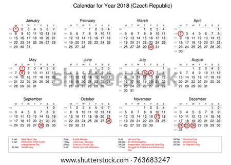 calendar year 2018 public holidays bank stock illustration calendar year 2018 public holidays bank stock illustration
