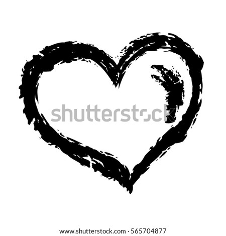 Black Heart Sign Painted By Watercolor Stock Illustration 174212495 ...