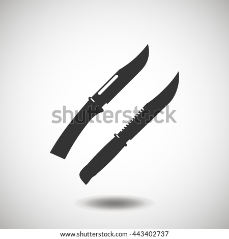 Knife Icon Flat Style Isolated On Stock Vector 9 ...