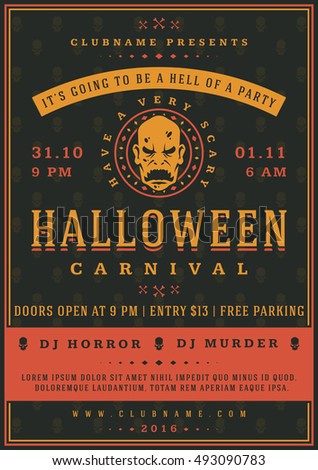halloween night party poster design template typography flyer invitation vector illustration - Halloween Night Party halloween night party poster design template typography flyer invitation vector illustration - Halloween Night Party