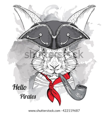 Ces images qui nous inspirent.... - Page 17 Stock-vector-portrait-of-rabbit-in-a-pirate-hat-and-with-tobacco-pipe-vector-illustration-422119687