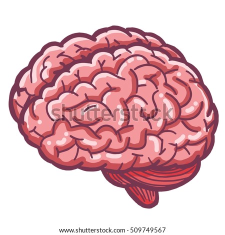 Flat Style Human Brain Illustration Stock Vector 605454092 - Shutterstock