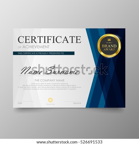 Certificate Premium Template Awards Diploma Background Stock Vector ...