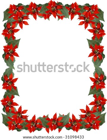 Christmas Holiday Border Frame Red Poinsettia Stock Photo 31098436 ...