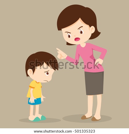 Angry Boy Shouting Mother Shouting Her Stock Vector 501335308 ...