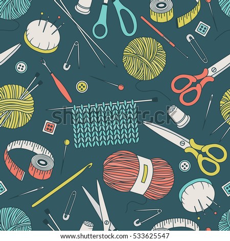 Craft Icons Sewing Icons Sewing Knitting Stock Vector 87921544 ...