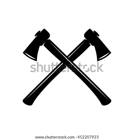 Vector Illustration Two Crossed Axes Crossed Stock Vector 385971412 ...