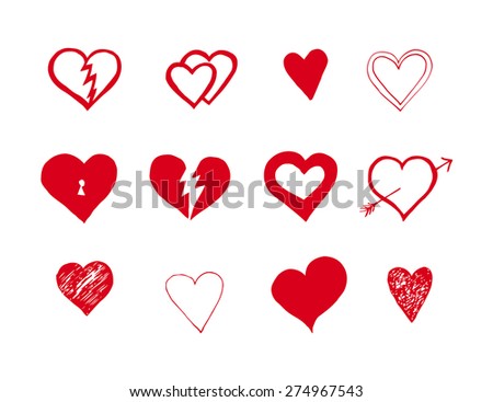 Red Heart Collection Icons Stock Vector 550615873 - Shutterstock