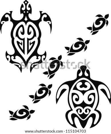 Image Stylized Turtles Form Tattoo Stock Vector 115104703 - Shutterstock