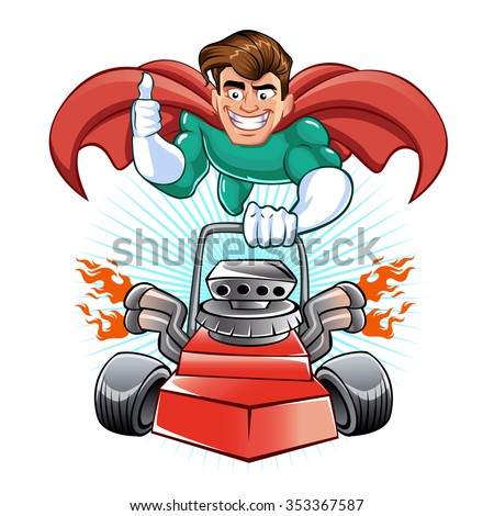 Handyman Lawn Mowerhero Handyman Stock Vector 358522373 - Shutterstock