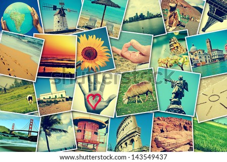 Collage Different Snapshots Hearts Heartshaped Things Stock Photo ...